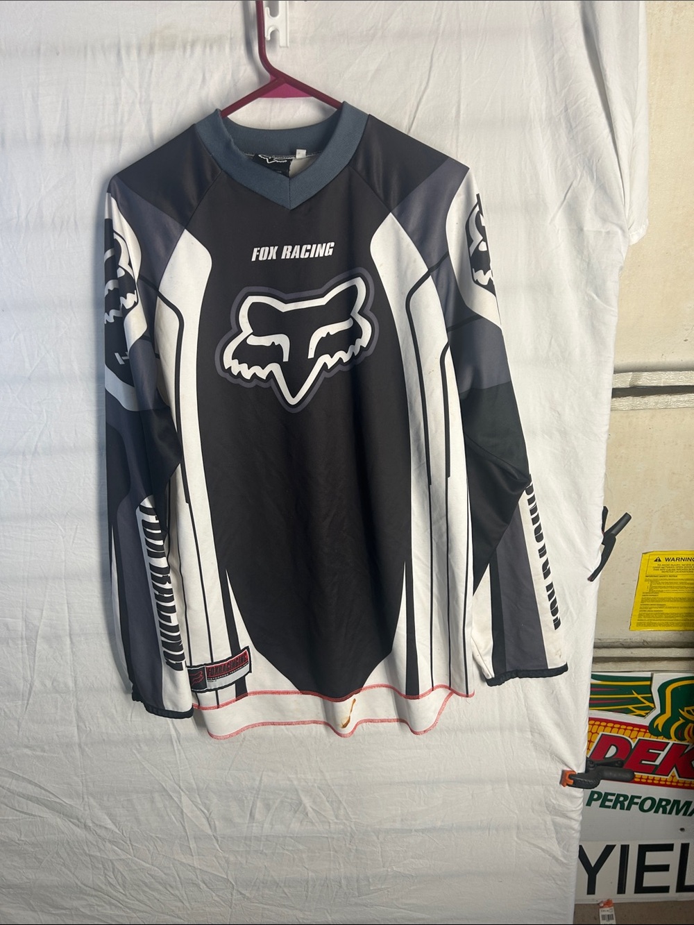 Vintage Fox Men’s Long Sleeve Black & White MX Jersey